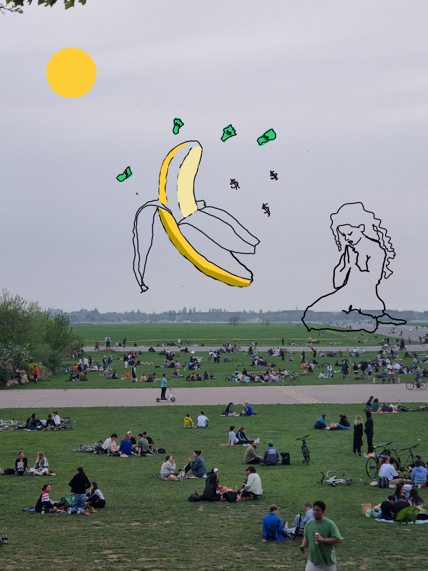City Monsters drawing over a Berlin street scene, image 12