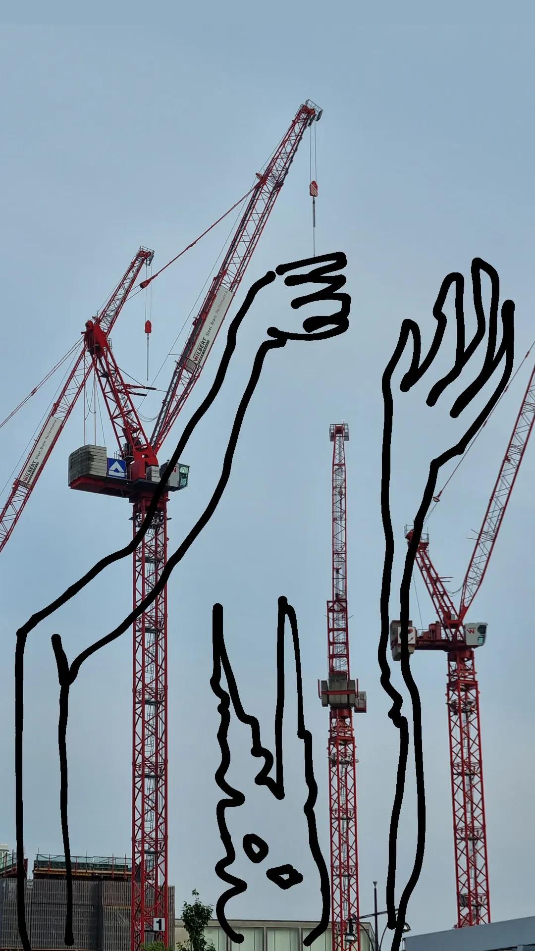 City Characters drawing over an urban scene, image 8